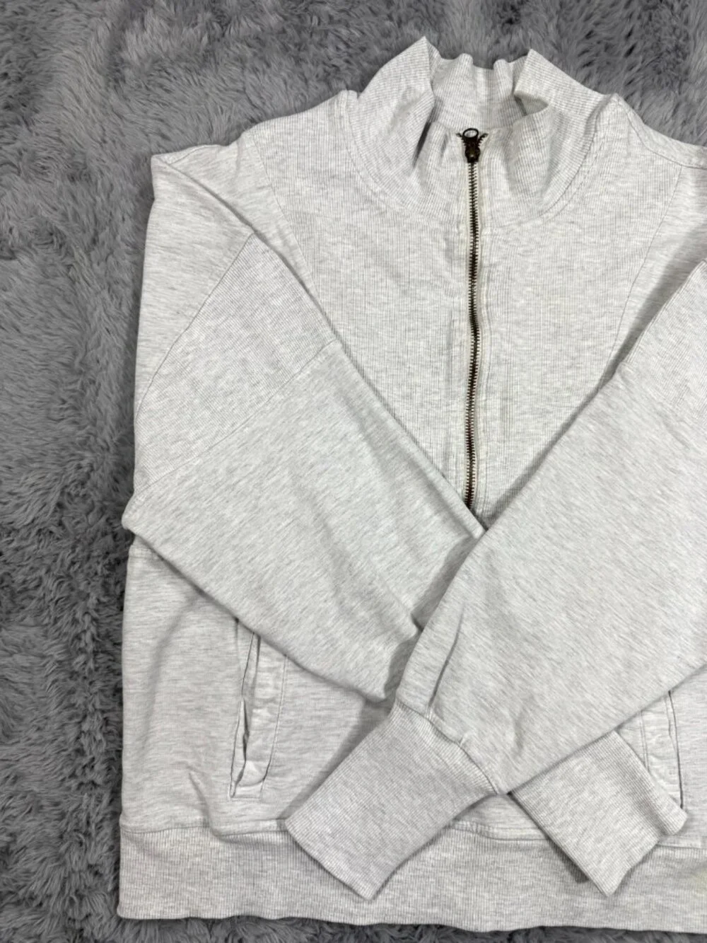 Free People Movement Sweatshirt Women's M Gray Cotton Performance Zip Workout